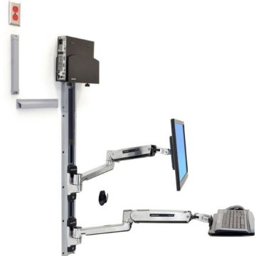 Ergotron LX Wall Mount System with Small CPU Holder - Montageset systeemeenheid  scherm  toetsenbord