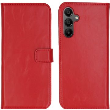 Selencia Echt Lederen Bookcase Samsung Galaxy A15 (5G/4G) - Rood