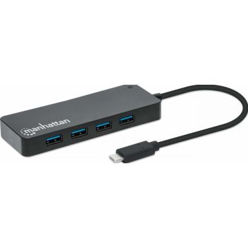 Manhattan 7-Port USB Hub C-Stecker A-Buchse 5Gbit/s schwar