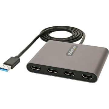 StarTech.com USB 3.0 naar 4x HDMI Adapter, Externe VideoGrafische Kaart, USB Type-A naar Quad HDMI Display Adapter Dongle, 1080p 60Hz, Multi Monitor USB A naar HDMI Converter, Windows only (USB32HD4) - Adapterkabel