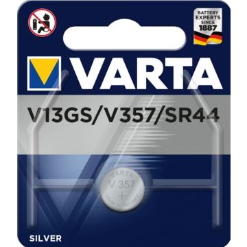 Varta -V13GS, Wegwerpbatterij, SR44, Zilver-oxide (S), 1,55 V, 1 stuk(s), 155 mAh