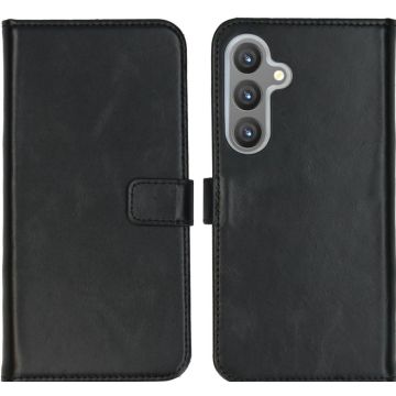 Selencia Echt Lederen Bookcase Samsung Galaxy S24 Plus - Zwart
