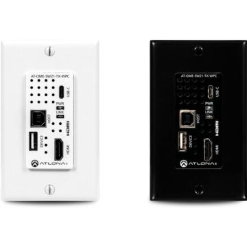 Atlona Wallplate HDBaseT Transmitter for HDMI and USB-C with USB Hub - Videoaudio-uitbreider