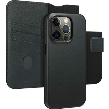 Accezz Leather Bookcase 2-in-1 met MagSafe iPhone 14 Pro - Onyx Black