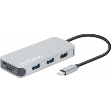 Manhattan USB-C 8-in-1 Dockingstation HDMI RJ45 3xUSB-A
