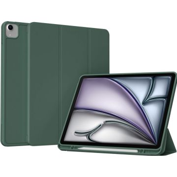 Accezz Smart Silicone Bookcase iPad Air 13 inch (2024) M2 - Donkergroen