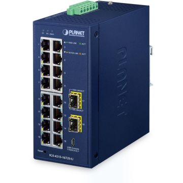 Planet Industrial 16-Port Managed Switch IGS-4215-16T2S-U