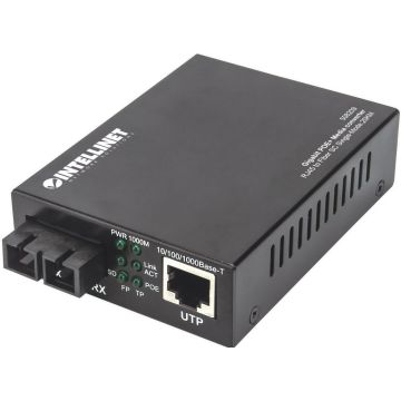 Intellinet Gigabit PoE + media omzetter SC Singlemode 20km