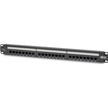 Eaton Tripp Lite Series Cat6 24-Port Patch Panel - PoE+ Compliant, 110Krone, 568AB, RJ45 Ethernet, 1U Rack-Mount, TAA