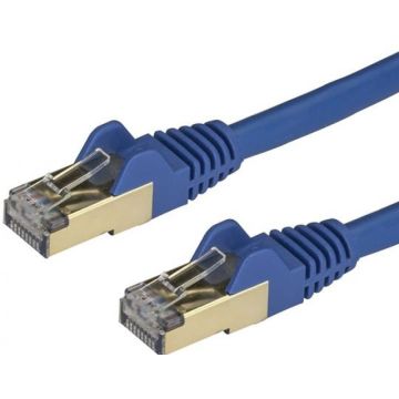 StarTech.com 1m CAT6A Ethernet Cable, 10 Gigabit Shielded Snagless RJ45 100W PoE Patch Cord, CAT 6A 10GbE STP Network Cable wStrain Relief, Blue, Fluke TestedUL Certified WiringTIA - Category 6A