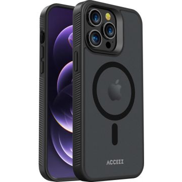 Accezz Rugged Frosted Backcover met MagSafe iPhone 14 Pro Max - Zwart