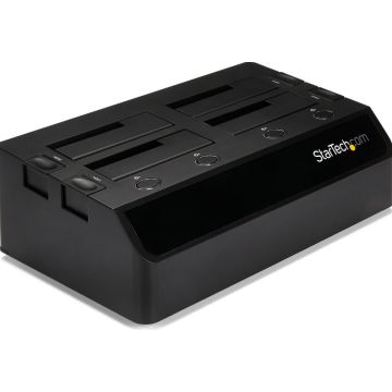 StarTech.com 4-Bay USB 3.0 to SATA Hard Drive Docking Station, USB Hard Drive Dock, External 2.53.5 SATA III (6Gbps) SSDHDD Docking Station, Hot-Swappable Hard Drive Bay - Dual 40mm Fans, Top-Loading