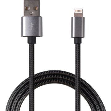 2GO USB oplaadkabel ""Luxury""-grijs-100cm voor Apple Lightning