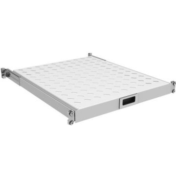 EFB 19""1HE Fachboden,ausz.,tiefenv.,T=750mm,Schrank.1000,gra