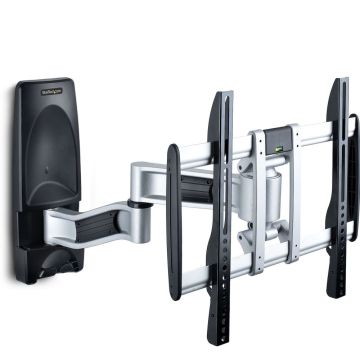 StarTech.com Articulating TV Wall Mount, VESA Wall Mount Supports 65 inch99lbFlatCurved TVs, Retractable Low Profile Wall Mount TV Bracket, Adjustable Corner TV Wall Mount, SwivelRotationTilt (TV-WALL-MOUNT-65FS) - Bevestigingskit (muurmontage, 2 vertical