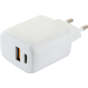 Schwaiger 230V oplader USB/TypC weiß (lose met Etikett)