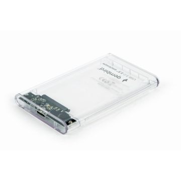 GEMBIRD Behuizing USB3.0 2.5"" voor 9.5mm loopwerk, transparant