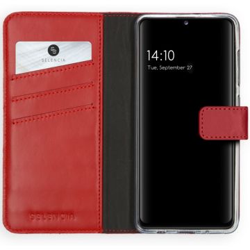 Selencia Echt Lederen Bookcase Samsung Galaxy A41 - Rood