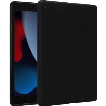 Accezz Liquid Silicone Backcover iPad 9 (2021) 10.2 inch / iPad 8 (2020) 10.2 inch / iPad 7 (2019) 10.2 inch - Zwart