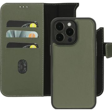 Mobiparts Leather 2 in 1 Wallet Case Apple iPhone 15 Pro Max Green - Smartphonehoesje