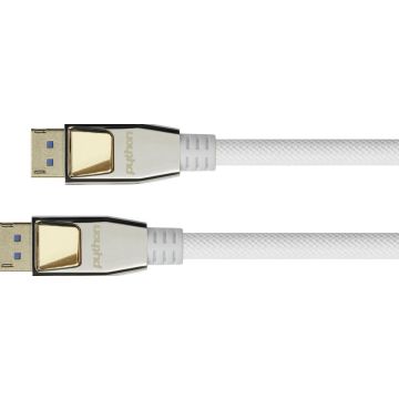 Python DisplayPort 2.0 Kabel Nylongeflecht weiß 3m