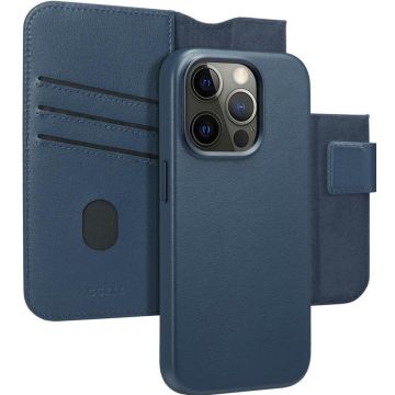 Accezz Leather Bookcase 2-in-1 met MagSafe iPhone 15 Pro - Nightfall Blue