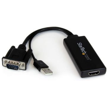 StarTech.com VGA-naar-HDMI-adapter met USB-audio & -voeding – draagbare VGA-naar-HDMI-converter –  1080p - Videoconverter