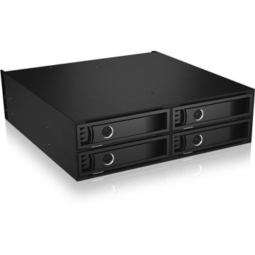 HD enclosure backplane 2,5 x4 ICY BOX SATA/SAS  HDD/SSD up to 15mm, metal, aluminum, black