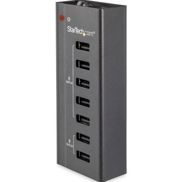 StarTech.com 7 poorts USB oplaadstation met 5x 1A poorten en 2x 2A poorten - wandmonteerbare oplader