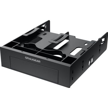 Graugear Einbaurahmen für 2x 2,5"" & 3,5"" HDD/SSD in 5,25""