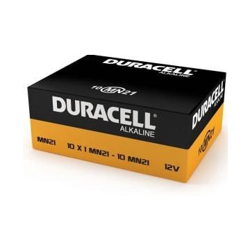 Duracell MN21-BULK10, Wegwerpbatterij, Alkaline, 12 V, 10 stuk(s), Beige, Oranje, 28 mm