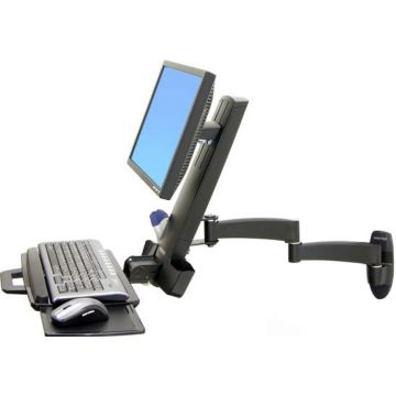 Ergotron 200 Series - Bevestigingskit (scharnierarm, toetsenbordplateau met linkerrechter muisplateau, houder voor barcodescanner)