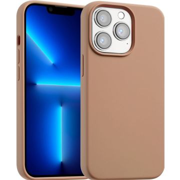 Accezz Liquid Silicone Backcover met MagSafe iPhone 13 Pro - Light Brown