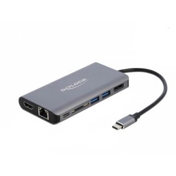 Delock USB-C Dockingstation 4K-HDMI/DP/USB3.0/SD/LAN/PD 3.0