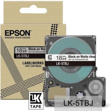 Epson LabelWorks LK-5TBJ - Zwart op mat doorzichtig