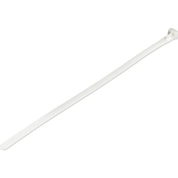 StarTech.com 10"(25cm) Reusable Cable Ties, 14"(7mm) wide, 2-12"(65mm) Bundle Dia. 50lb(22kg) Tensile Strength, Releasable Nylon Ties, IndoorOutdoor, 94V-2UL Listed, 100 Pack, White - Nylon 66 Plastic