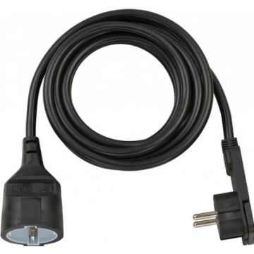 Power Extension Cable 3 m H05VV-F 3G1.5 IP20 Black