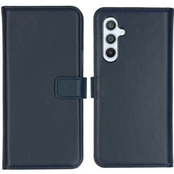 Selencia Echt Lederen Bookcase Samsung Galaxy A54 (5G) - Blauw