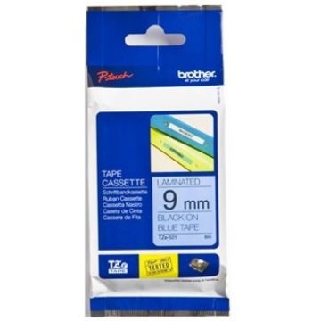 Brother TZe-521 - Zwart op blauw