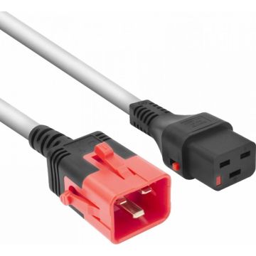 POWERCORD C19L-C20DL WH 1.0M. 1 stk