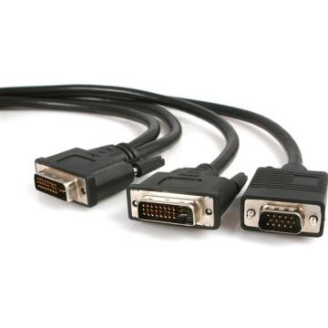 StarTech.com 1,8 m DVI-I mannelijke naar DVI-D mannelijke en HD15 VGA mannelijke videosplitterkabel - DVI-splitser