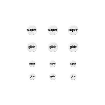 Superglide Version 2 Glass Skates Dots, Universal, 6mm + 9mm, 12 pcs - Muisvoeten
