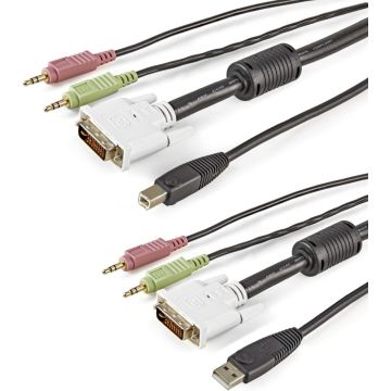 StarTech.com 4-in-1 USB DVI KVM-Kabel met Audio en Microfoon - Verlengkabel voor toetsenbord / video / muis / audio
