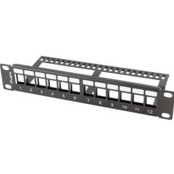 Lanberg Patchpanel Blank 12-Port 1U met Organizer voor Keysto