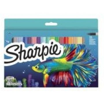 Sharpie markeer stift watervaste viltstift Fine Big Pack "Fish" 6 stuks
