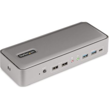 StarTech.com Dual-Laptop USB-C KVM Docking Station, Dual Monitor 4K 60Hz DisplayPort Dock, 5-Port USB Hub, GbE, 90W45W Power Delivery to Two Laptops, WindowsMac, 2-Host KVM Dock - Dockingstation