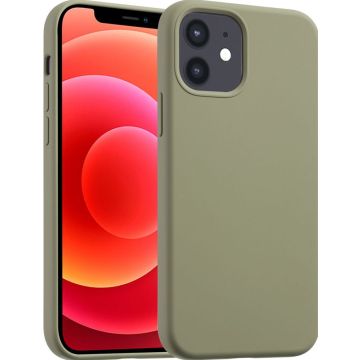 Accezz Liquid Silicone Backcover met MagSafe iPhone 12 (Pro) - Cooper Green
