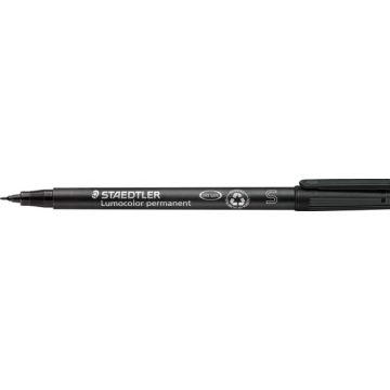 Staedtler Lumocolor 313 Zwart - Permanente marker (10 stuks)