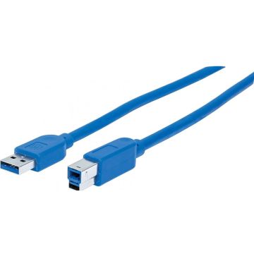 USB-Kabel Manhattan USB 3.0 Type A -> Type B St/St 1.0m bl
