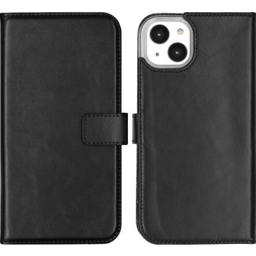 Selencia Echt Lederen Bookcase iPhone 14 Plus - Zwart